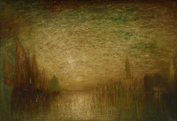 Venetian Sunset, n. 1900-1919 (öljy kankaalle)