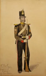 Kuninkaallisen meritorjuntatykistön vääpeli, 1854 (wc paperille)