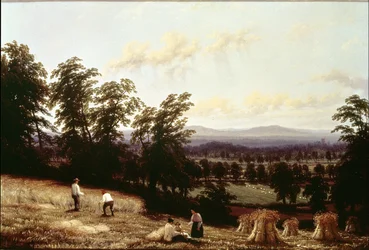 Heinäsuovat lähellä jokea, lähellä Harfordia Warwickshiressä, 1872