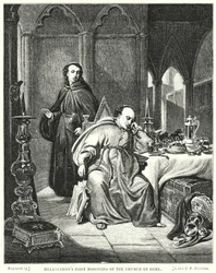 Melancthonin ensimmäinen epäilys Rooman kirkosta (kaiverrus)