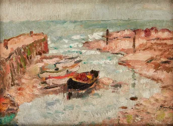 Beached Boats, Lower Largo (öljy paneelissa)