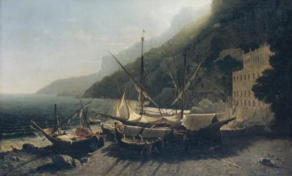 Näkymä Amalfissa, Salernonlahdella, 1857.