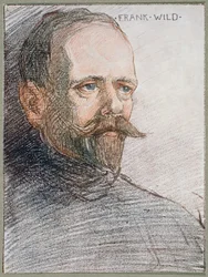 Frank Wildin (1873-1939) muotokuva Sir Ernest Shackletonin (1874-1922) elokuvasta The Heart of the Antarktic (1874-1922) n. 1909