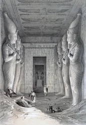 Suuren temppelin sisustus, Abu Simbel, 1800-luku