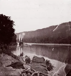 Yhdysvaltain liikenne Rapidsissa, Tennessee RiverThe Suck - Tennessee River Chattanoogan alapuolella..., n. 1864.