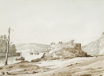 Briton Ferry (seepia wash  lyijykynä paperille)