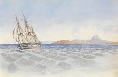 HMS "Bellerophon" Cape Carthagen edustalla, 26. huhtikuuta 1852.