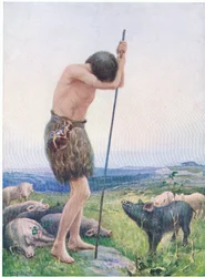 Tuhlaajapoika, Thomas Nelsonin julkaisemasta Raamatun kuvakirjasta, noin 1950