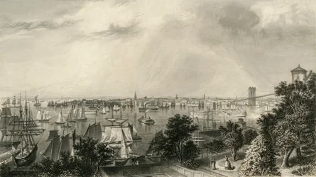 "New Yorkin kaupunki, Brooklyn Heightsista", 1874.