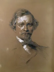 August Wilhelm Hofmann (1818-92) saksalainen kemisti, 1864 (kynä paperilla)