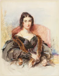 Naisen muotokuva, n.1830-1835 (akvarelli, grafiittia ja valkoista maalia korotettuna)