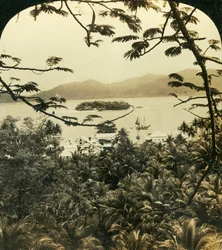 Näkymä Samaraista, Brittiläinen Uusi-Guinea, vuodelta 1909.