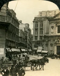 Piazza ja San Ferdinandon kirkko, Napoli, Italia, c1909.