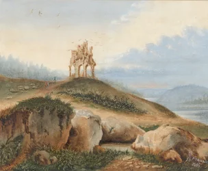 Maisema upealla linnalla, 1865.