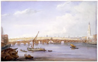 Vanha ja uusi London Bridges, Lontoo, 1831.