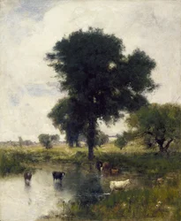 Nauta altaassa (kesämaisema), 1880