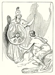 Perseus: "Kilven peilistä ilmestyi kasvot" (litho)