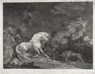 Leijonan pelästynyt hevonen, 1777.
