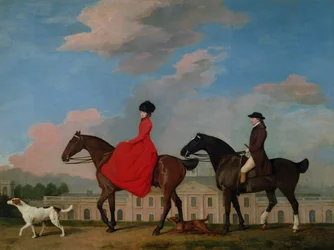 John ja Sophia Musters ratsastamassa Colwick Hallissa, 1777