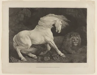 Leijonan pelästynyt hevonen George Stubbsin (1724-1806) mukaan