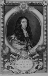 Henry, Gloucesterin herttua (1639-60) Kaarle II:n nuorempi veli, taiteilijan kaivertama