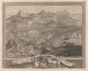 Battle-Array of Carberry-hill lähellä Edinburghia, jossa Mary Queen of Scots antautui Skotlannin konfederaatiolordille ja Earl Bothwellin pako, 1567