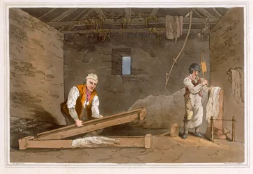 Robert Havell the Elderin kaiverruttama linja Swinglers, julkaissut 1814 Robinson and Son, Leeds.
