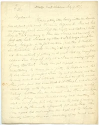 Puutteellinen kirje [G.W. Featherstonhaughin], Decatur, NC, eversti Abertille [John James Abert], 19. heinäkuuta 1837.