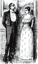 Sarjakuva nimeltä "Psychical Society". Kuvittanut George du Maurier (1834-1896), ranskalais-brittiläinen sarjakuvapiirtäjä ja kirjailija