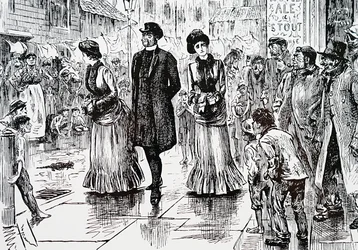 Alempien tilausten tarkastus. George du Maurier (1834-1896), ranskalais-brittiläinen sarjakuvapiirtäjä ja kirjailija