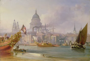 Näkymä St. Paavalille Thamesilta, n. 1830-1840 (öljy kankaalle)