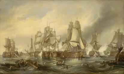 Trafalgarin taistelu, 21. lokakuuta 1805, noin 1836 (öljy kankaalle).