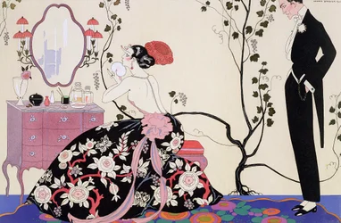 Selkänojaton mekko, kaiverrus Henri Reidel