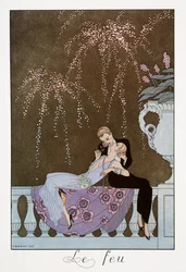 Tuli, George Barbierin (1882-1932) litografia, teoksista Falbalas et Fanfreluches, Almanach des Modes Presentes, Passees et Futures