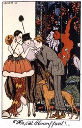käsien suudelma, eleganssiyö Pariisissa, kaiverrus 1917