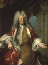 Nicodeme Tessin nuorempi, ruotsalainen arkkitehti - kreivi Nicodemus Tessin nuorempi (1654-1728), kirjoittanut Desmarees, George (1697-1776). öljy kankaalle