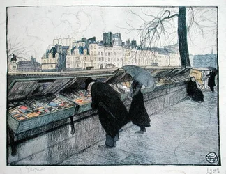 Bouquinistes Seinen vasemmalla rannalla lähellä Pont-Neufia, Pariisi