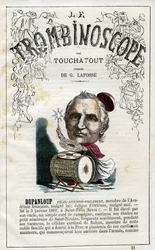 Felix DUPANLOUP (1802-1878) - kuvitus Leon-Charles Bienvenun (1835-1910) satiirisesta poliittisesta aikakauslehdestä "Le Trombinoscope", joka tunnetaan nimellä Touchatout (1835-1910) monografia N. 21, Pariisi.