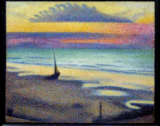Ranta Heistissä (Knokke-Heist tai Knokke-Heist, Belgia). Maalaus Georges Lemmen (1865-1916) Ec. Bel.