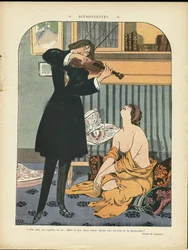 Georges Leonnecin (1881-1940) kuvitus Le Rire -lehdessä 21/09/12 - Turkki - Musiikki, viulu, viulu