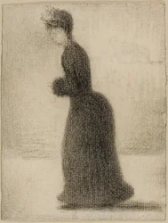 Nainen ja muhvi, noin 1884