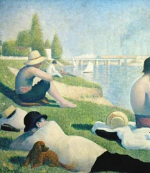 Kylpijöitä Asnièresissa, 1884, yksityiskohta teoksesta 2136