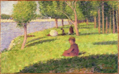 Istuvia hahmoja, tutkielma teosta Sunnuntai-iltapäivä La Grande Jatten saarella varten, 1884-85