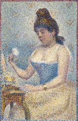 Nuori nainen puuteroimassa kasvojaan, 1889