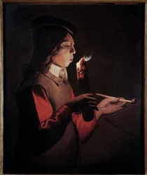Nuori tupakoitsija Georges de La Tourin maalaus (1593-1652)