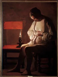 Naisella on siru. Georges De La Tourin maalaus (1593-1652)