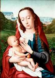 Neitsyt ja lapsi -maalaus, Gerard David (1460-1523) Madrid, Musee Lazaro Galdiano