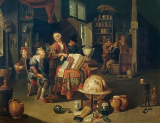 Charlatan, öljy kankaalle, kirjoittanut Gerard Thomas (1663-1721), Belgia