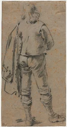 Mies seisoo takaa katsottuna, n. 1630.
