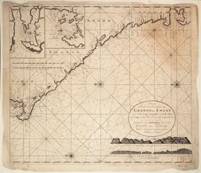 Guineanlahden kartta, Afrikka, 1700-luvun alku (kaiverrus).